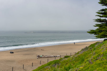 beautiful view of Baker Beach in San Francisco,USA