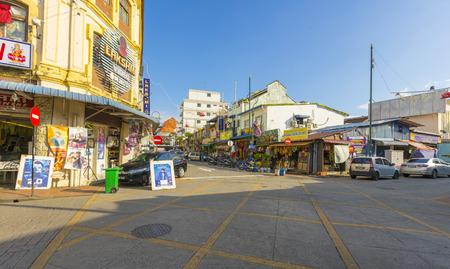 Street view of little India in Georgetown in Penang, Malaysiaのeditorial素材