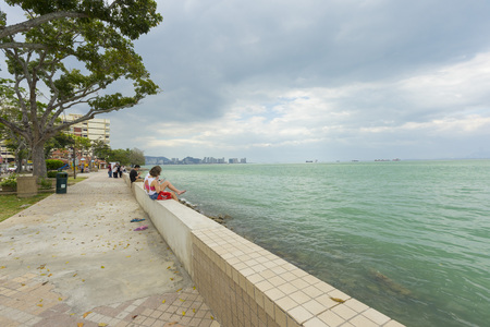 Seaside view at German Heritage Trail in Penang, Malaysiaのeditorial素材