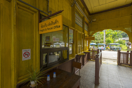 Interior view of Kantang railway station in Trang, Thailandのeditorial素材