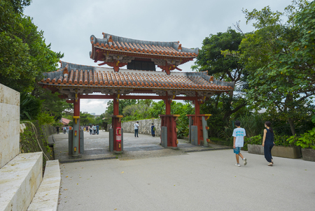 Shureimon gate of the Shuri castle in Okinawa, Japanのeditorial素材