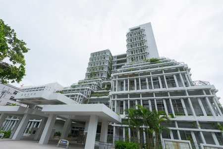 Okinawa Prefecture Government Office at twilight time in Naha, Okinawa, Japan