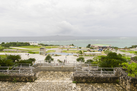 View of Ocean Expo Park in summer in Okinawa, Japanのeditorial素材