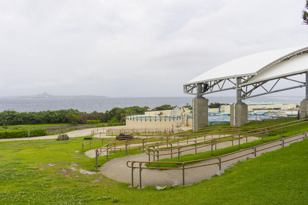 View of Ocean Expo Park in summer in Okinawa, Japanのeditorial素材