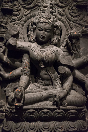 Ancient sculptures of Indian civilization, Indian Buddha sculpture in museum.