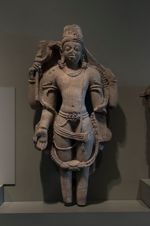 Ancient sculptures of Indian civilization, Indian Buddha sculpture in museum.