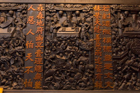 Unidentified people make a merit inside Jade Emperor Pagoda or Phuoc Hai Tu Temple in Ho Chi Minh,...
