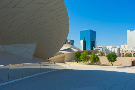 A beautiful view of the National Museum of Qatar in Doha, Qatar