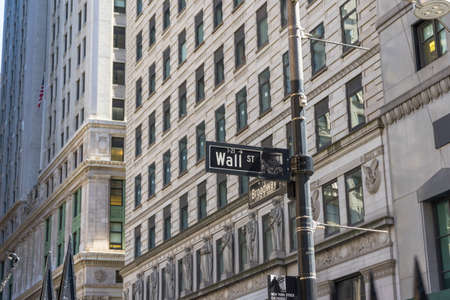 Sign on the Wall Street,NYC,USA.のeditorial素材