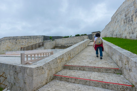 Stucco Roof and rampart of Shurijo castle, Okinawa,Japan.