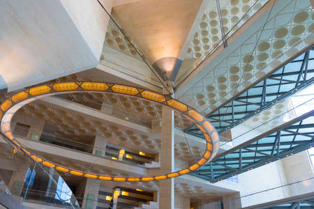 Inside view of the iconic Museum of Islamic Art in Doha, Qatarのeditorial素材