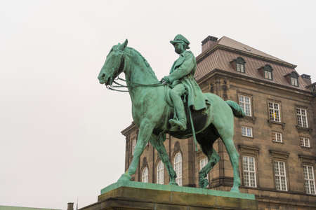 Equestrian statue of Christian IX at Christiansborg Palace ,Copenhagen, Denmarkのeditorial素材