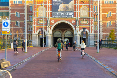 Rijksmuseum in beautiful morning sunrise in Amsterdam, Netherlands