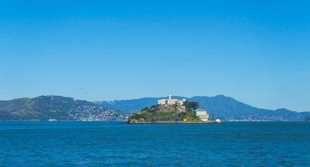 Alcatraz Prison Island in San Francisco Bay, offshore from San Francisco, Californiaのeditorial素材