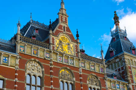 Amsterdam Centraal, main railway station in Amsterdam, capital of Netherlandsのeditorial素材