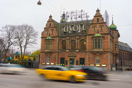 Tivoli building facade built in 1843, it is the most famous amusement park in Denmarkのeditorial素材