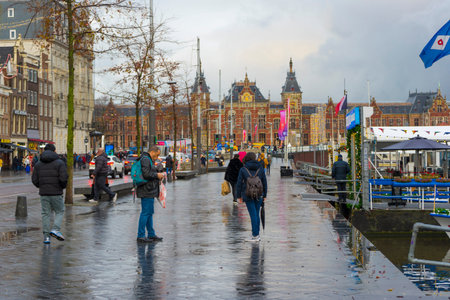 view of the Amsterdam Centraal railway station in Amsterdam, The Netherlands.