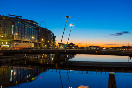 Beautiful sunrise view of NEMO Science Museum in Amsterdam, Netherlandsのeditorial素材
