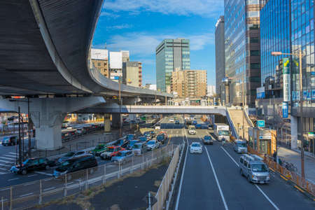 Traffic scene in front of Ueno Station in Tokyo, Japanのeditorial素材
