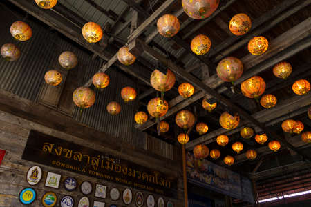 Interior view of Red rice mill in Songkhla old town, known as Hub Ho Hin rice mill in Songkhla, Thailandのeditorial素材