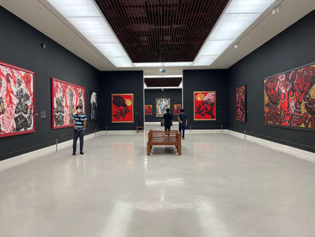 Bangkok,Thailand - Dec 18,2021 : Interior view of the gallery of Museum of Contemporary Art in Bangkok,Thailand on Dec 18,2021.のeditorial素材