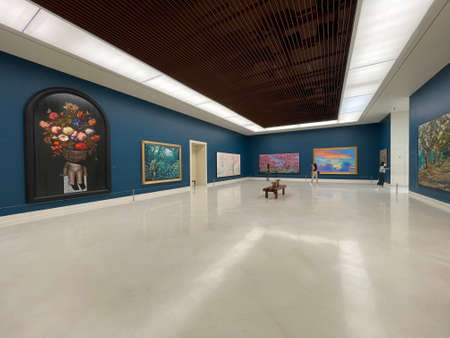 Bangkok,Thailand - Dec 18,2021 : Interior view of the gallery of Museum of Contemporary Art in Bangkok,Thailand on Dec 18,2021.のeditorial素材