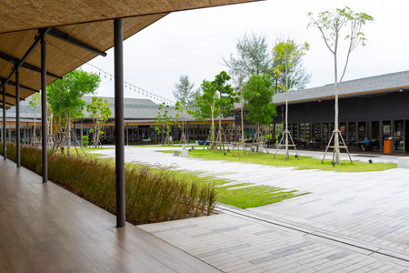 Phuket, Thailand - July 9,2022 : Beautiful view of Porto De Phuket, new community complex in Laguna area. Phuket is a popular tourist location for honeymoon and vacation.のeditorial素材