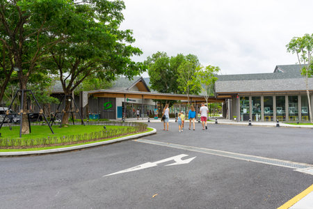 Phuket, Thailand - July 9,2022 : Beautiful view of Porto De Phuket, new community complex in Laguna area. Phuket is a popular tourist location for honeymoon and vacation.のeditorial素材