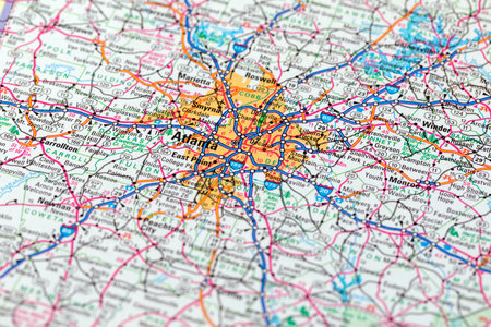 City of Atlanta map in Georgia, USA.の写真素材