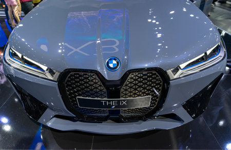 Bangkok, Thailand - Mar 31,2022 : View of BMW iX all-electric SUV car in Bangkok, Thailand on Mar 31,2022.のeditorial素材