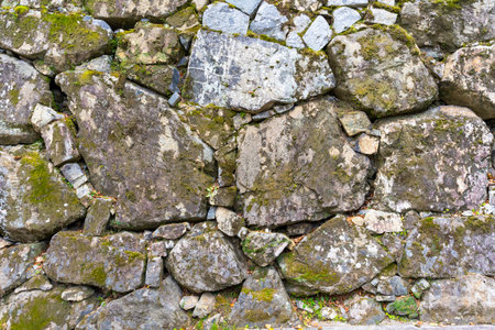 grey old stone background wall of an old buildingの写真素材