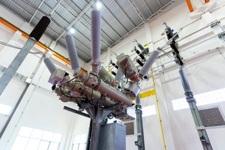 Electrical power coil and wire equipment in a power plant.