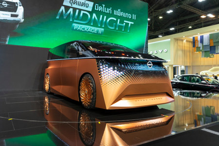 Bangkok, Thailand - April 6,2024 : Nissan Hyper Tourer minivan, Electric car at The 45 Bangkok International Motor Show in Bangkok, Thailand on April 6,2024.のeditorial素材