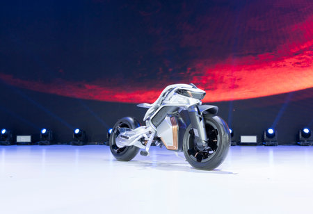Bangkok, Thailand - April 6,2024 : Yamaha MOTOROiD2 concept car on display at The 45 Bangkok International Motor Show in Bangkok, Thailand on April 6,2024.のeditorial素材