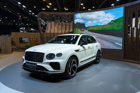 Bangkok, Thailand - April 6,2024 : Bentley Bentayga Hybrid car on display at The 45 Bangkok International Motor Show in Bangkok, Thailand on April 6,2024.のeditorial素材