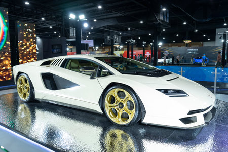 Bangkok, Thailand - April 6,2024 : Lamborghini Countach car on display at The 45 Bangkok International Motor Show in Bangkok, Thailand on April 6,2024.のeditorial素材