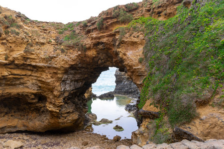 The Grotto is a sinkhole geological formation and tourist attraction at the Great Ocean Road outside Port Campbell, Victoria, Australia.の写真素材