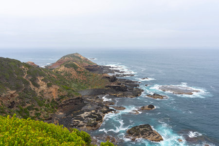 Cape Schanck is the southernmost tip of the Mornington Peninsula, Melbourne, Victoria, Australia.の写真素材