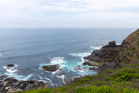 Cape Schanck is the southernmost tip of the Mornington Peninsula, Melbourne, Victoria, Australia.の写真素材