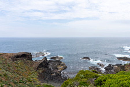 Cape Schanck is the southernmost tip of the Mornington Peninsula, Melbourne, Victoria, Australia.の写真素材