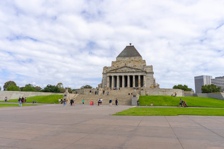 The Shrine of Remembrance in Melbourne - Australia, Victoria.の写真素材