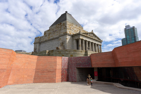 The Shrine of Remembrance in Melbourne - Australia, Victoria.の写真素材