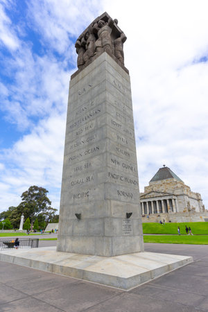 The Cenotaph World War II monument in Melbourne, Australia.の写真素材