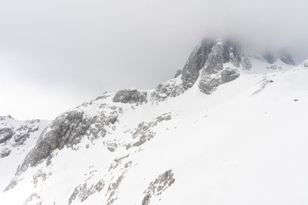 Beautiful view of Jade Dragon Snow Mountain (or Mt. Yulong) in Yulong Naxi Autonomous County,...