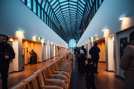 Hall inside Arktikum Museum in Rovaniemi, Laplandの写真素材
