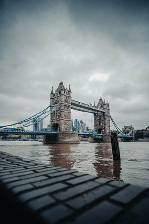 Tower Bridge shot from Shad Thames in London, UKの写真素材