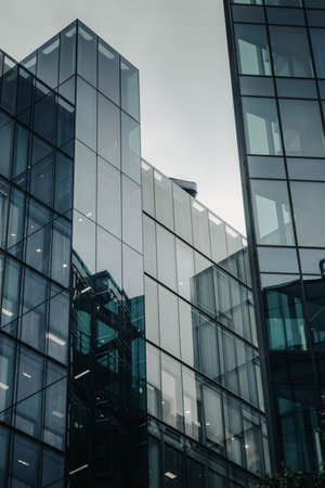 Glass buildings near Tower Bridge in London, UKの写真素材