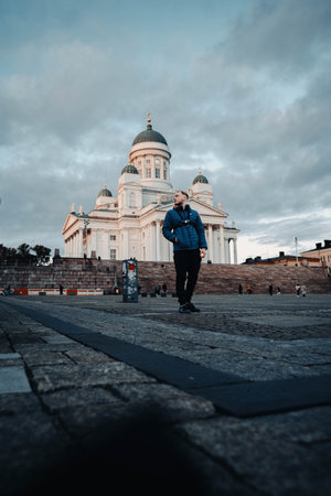 Shot on the 17th of October 2023 in Helsinki, Finland during a 2 day trip there on the way to Lapland.の写真素材