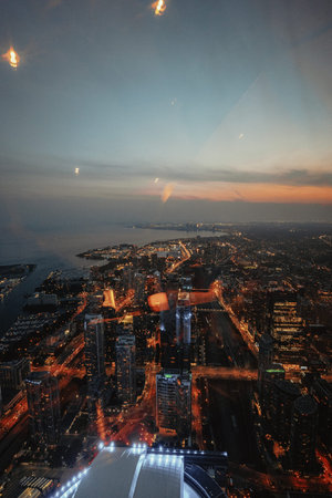 Aerial shot of Toronto, Ontario city skyline