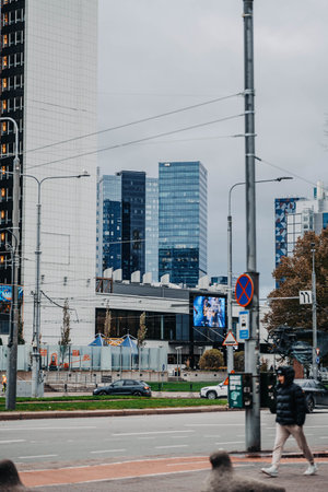 Modern buildings in the center of Tallinn, Estoniaの写真素材